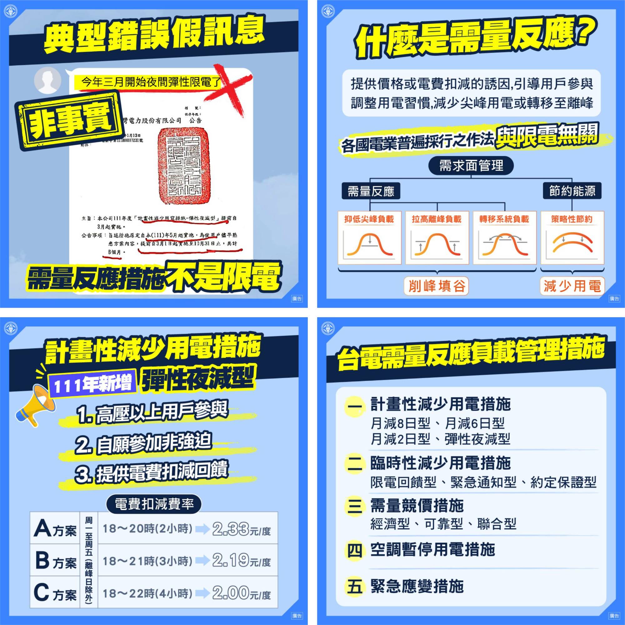 網傳「計畫性減少用電措施」是缺電?